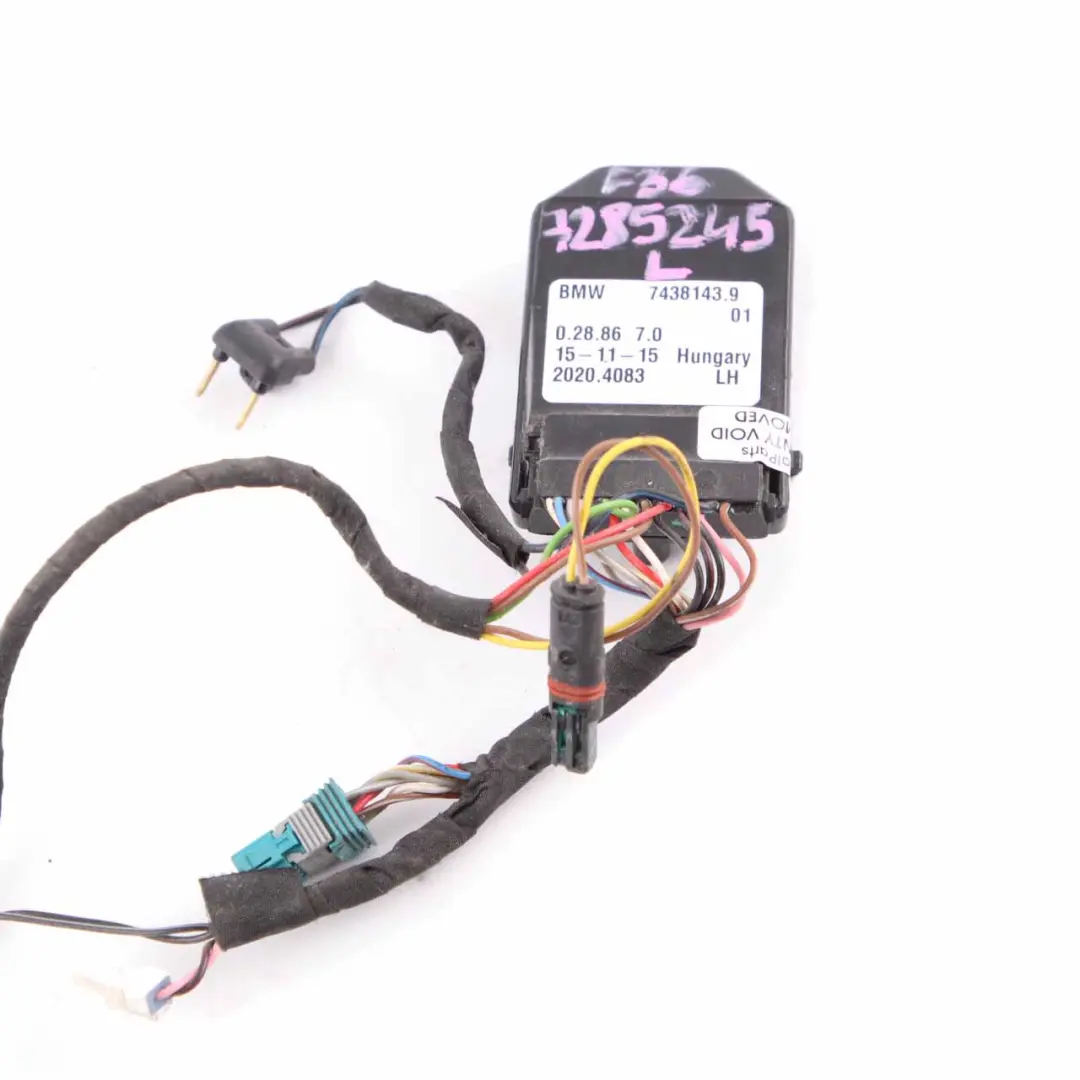 BMW F36 Control Unit Module Wing Mirror Memory 5 Pin Left N/S - SKU 7438143 - Part number 7438143