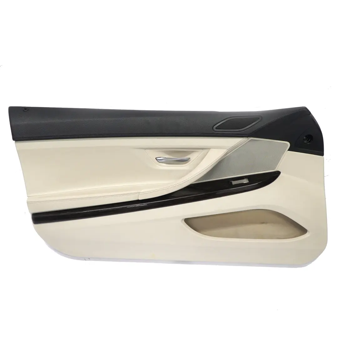 Door Card Front Left N/S Lining Panel Leather Dakota Ivory White to BMW F12 F13 with Part number 7288469 BMW F12 F13 Door Card Front Left N/S Lining Panel Leather Dakota Ivory White - SKU rhd-7288469 - Part number 7288469