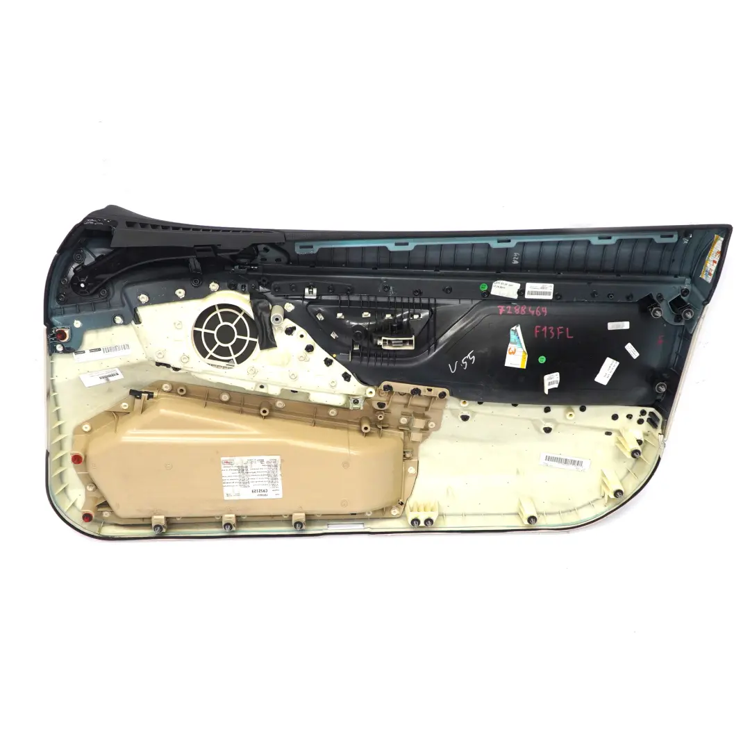 Door Card Front Left N/S Lining Panel Leather Dakota Ivory White to BMW F12 F13 with Part number 7288469 BMW F12 F13 Door Card Front Left N/S Lining Panel Leather Dakota Ivory White - SKU rhd-7288469 - Part number 7288469