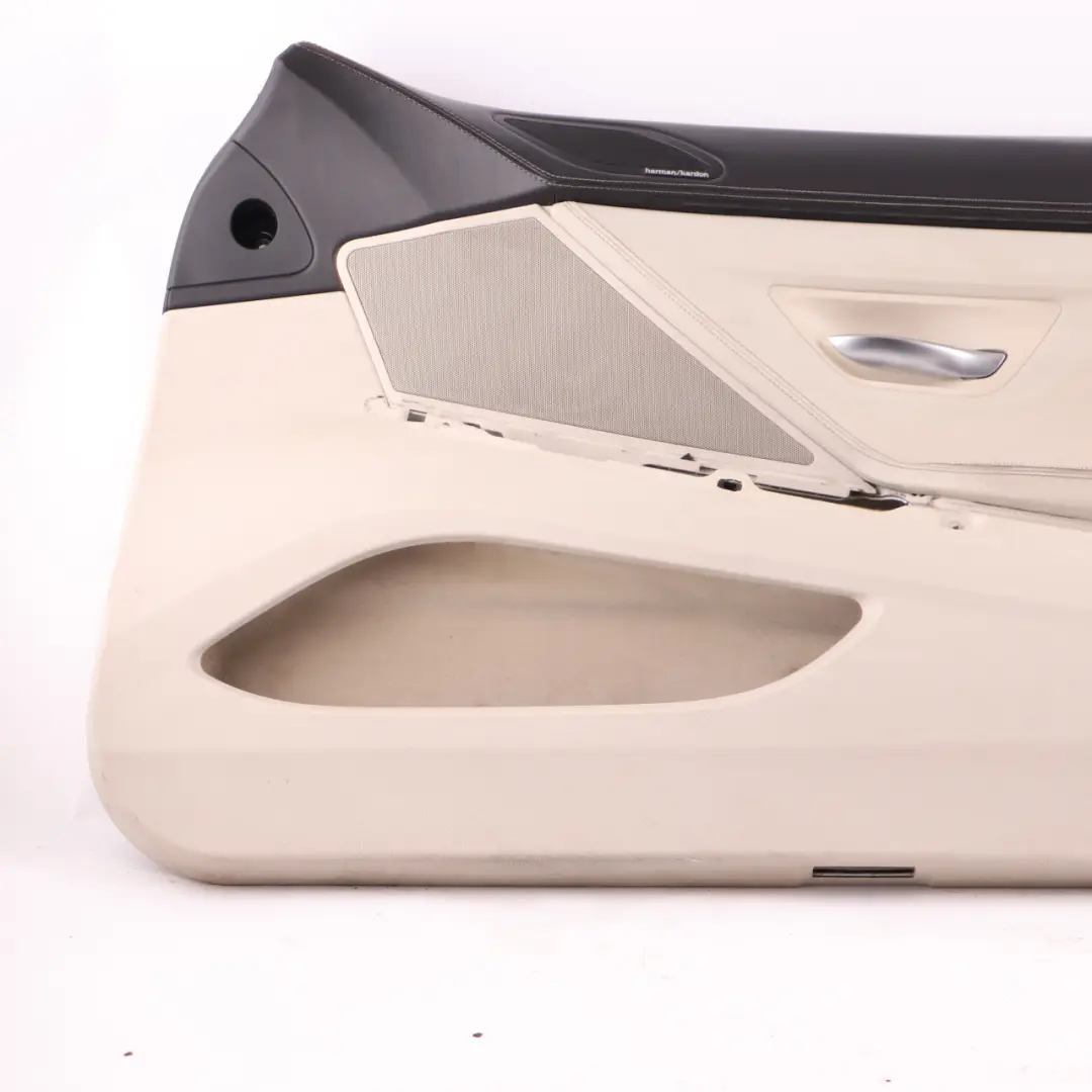 Door Card Front Right O/S Lining Panel Leather Dakota Ivory White to BMW F12 F13 with Part number 7291770 BMW F12 F13 Door Card Front Right O/S Lining Panel Leather Dakota Ivory White - SKU rhd-7291770 - Part number 7291770