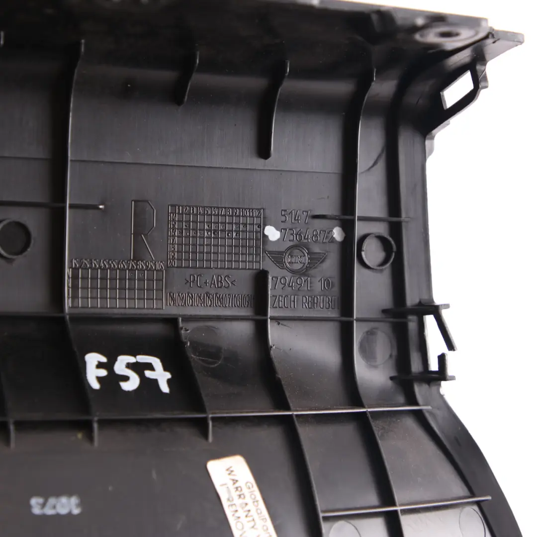 Trim Panel Roll Bar Rear Right O/S 7364871 to Mini F57 Convertible Black Cover with Part number 7393468 Mini F57 Convertible Black Cover Trim Panel Roll Bar Rear Right O/S 7364871 - SKU 7393468 - Part number 7393468