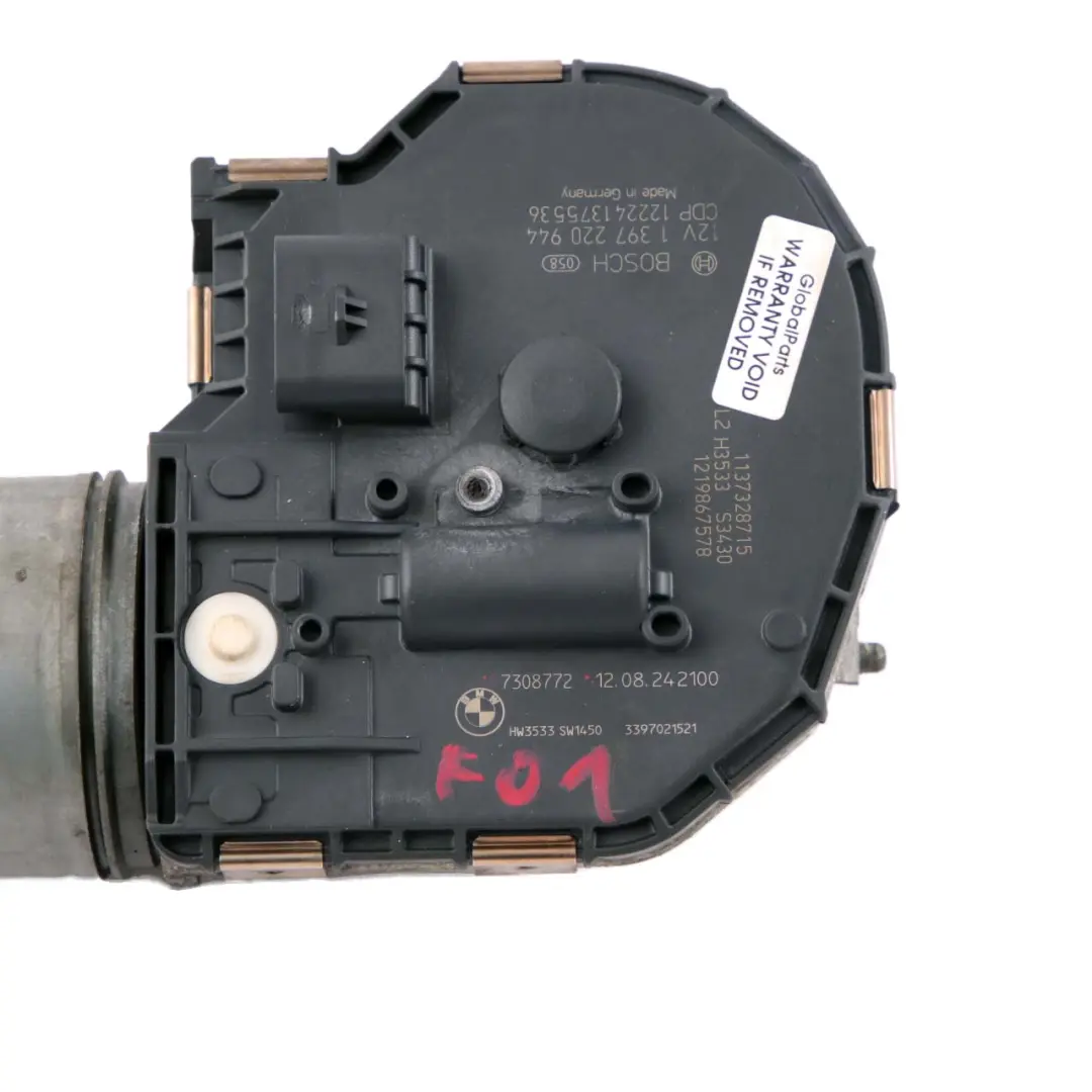BMW 5 7 Series F01 F02 F10 F11 Linkage Wiper Motor Drive 7308772 - SKU rhd-7306274-1 - Part number 7306274