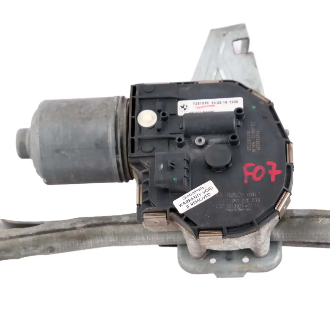 BMW 5 7 Series F07 F10 F11 Front Linkage Wiper System With Motor Drive 7251016 - SKU rhd-7306275 - Part number 7306275