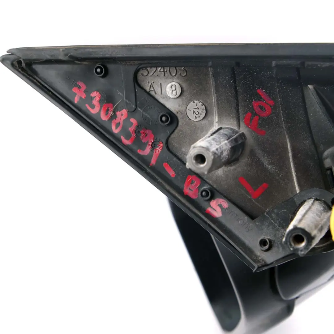 Heated Auto Dip Left Wing Mirror N/S Black Sapphire to BMW 7 Series F01 F02 LCI with Part number 7308391 BMW 7 Series F01 F02 LCI Heated Auto Dip Left Wing Mirror N/S Black Sapphire - SKU rhd-7308391-BS - Part number 7308391