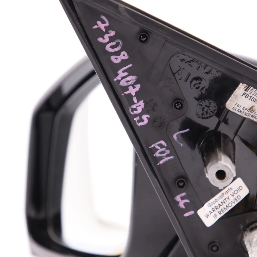 Wing Mirror BMW F01 F02 LCI Auto Dip High Gloss Left Door Black Sapphire 475 to with Part number 7308407 Wing Mirror BMW F01 F02 LCI Auto Dip High Gloss Left Door Black Sapphire 475 - SKU rhd-7308407-BS - Part number 7308407
