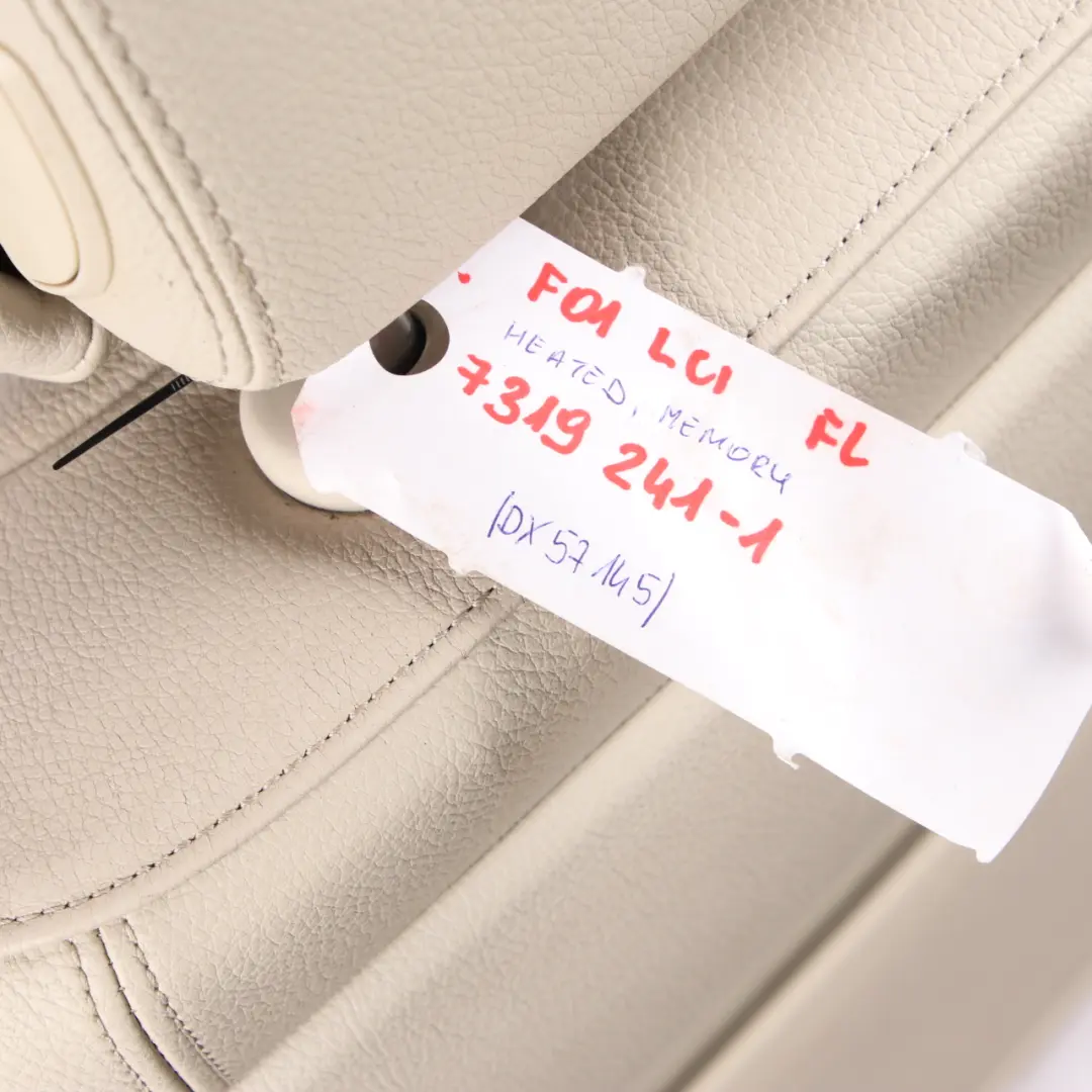 Front Seat BMW F01 LCI M Sport Heated Memory Left N/S Leather Elfenbein-Weiss to with Part number 7319241 Front Seat BMW F01 LCI M Sport Heated Memory Left N/S Leather Elfenbein-Weiss - SKU rhd-7319241-1 - Part number 7319241