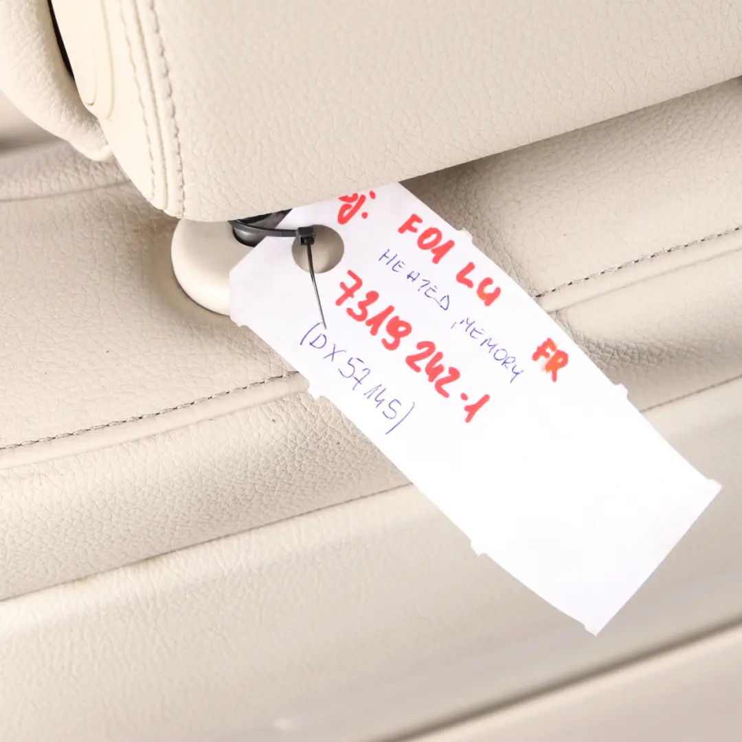 Front Seat BMW F01 LCI M Sport Heated Memory Right O/S Leather Elfenbein-Weiss to with Part number 7319242 Front Seat BMW F01 LCI M Sport Heated Memory Right O/S Leather Elfenbein-Weiss - SKU rhd-7319242-1 - Part number 7319242