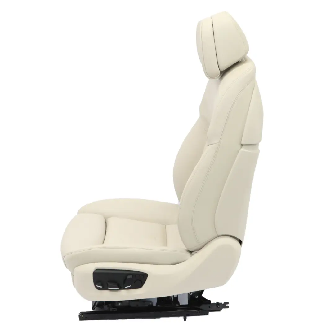 BMW F01 LCI Front Right Seat Comfort O/S Heated Leather Elfenbein Weiss Lumbar - SKU rhd-7319294-1 - Part number 7319294