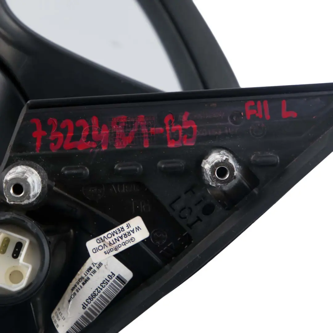 Wing Mirror Door BMW F10 F11 Heated Left N/S Outside Black Sapphire Metallic 475 to with Part number 7322481 Wing Mirror Door BMW F10 F11 Heated Left N/S Outside Black Sapphire Metallic 475 - SKU rhd-7322481-BS - Part number 7322481