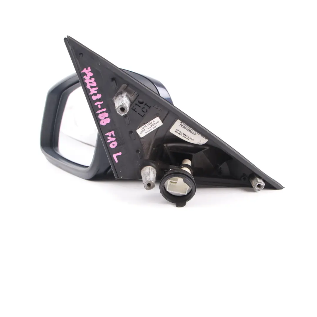 Wing Mirror Door BMW F10 F11 Heated Left N/S Outside Imperial Blue - A89 to with Part number 7322481 Wing Mirror Door BMW F10 F11 Heated Left N/S Outside Imperial Blue - A89 - SKU rhd-7322481-IBB - Part number 7322481