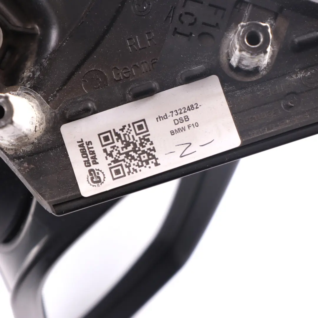 Wing Mirror Door BMW F10 F11 Heated Right O/S Black Deep Sea Blue - A76 to with Part number 7322482 Wing Mirror Door BMW F10 F11 Heated Right O/S Black Deep Sea Blue - A76 - SKU rhd-7322482-DSB - Part number 7322482