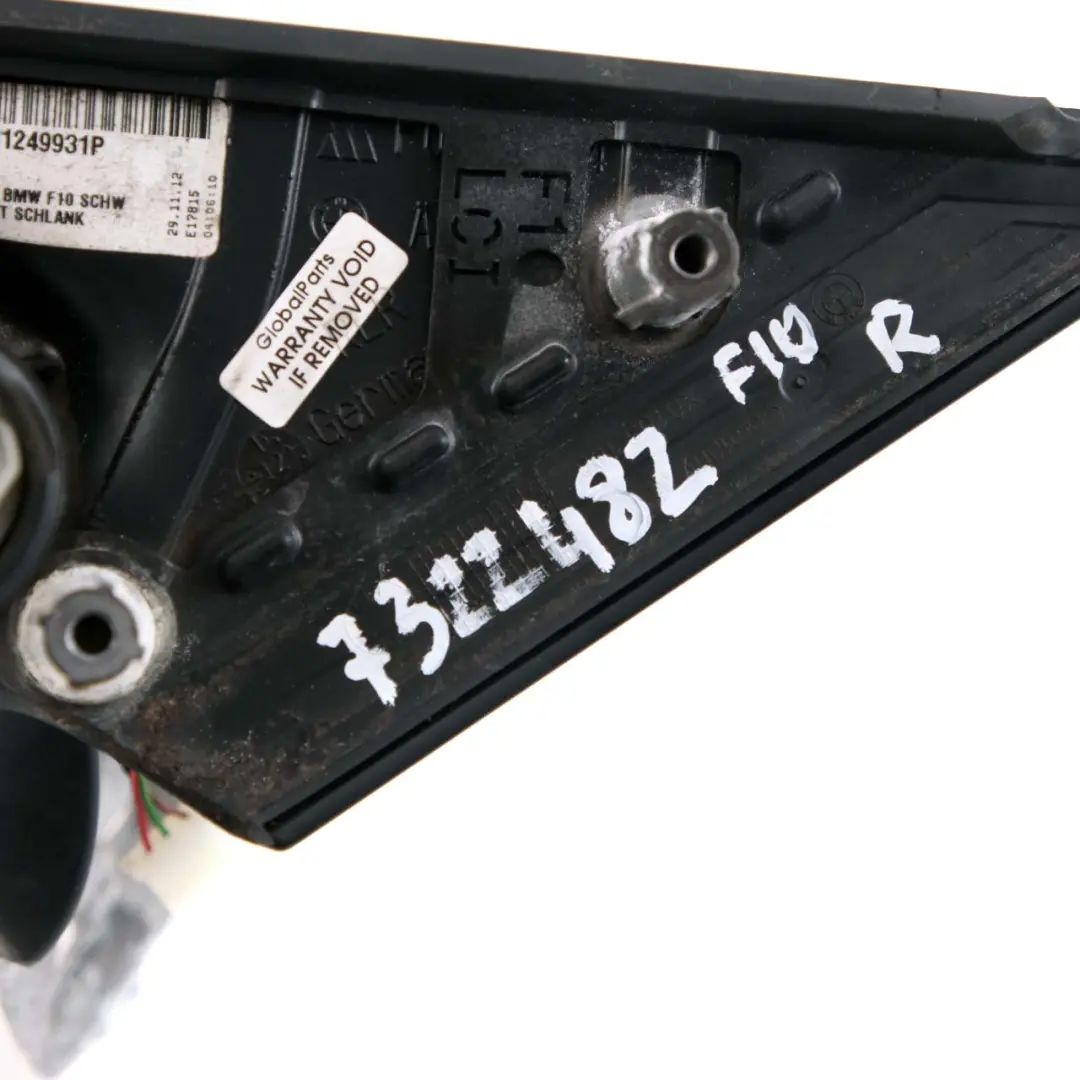 Outside Heated Right Base Wing Mirror O/S to BMW 5 Series F10 F11 with Part number 7322482 BMW 5 Series F10 F11 Outside Heated Right Base Wing Mirror O/S - SKU rhd-7322482 - Part number 7322482