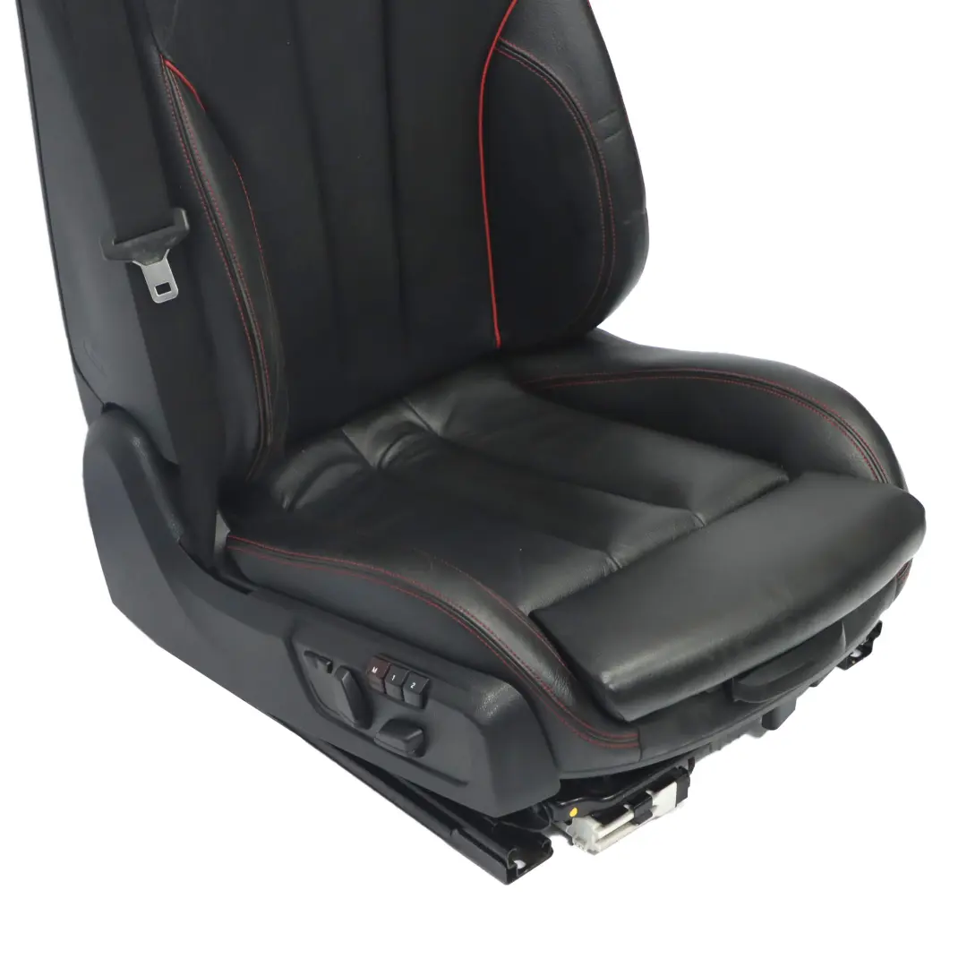 BMW F33 Sport Leather Dakota Black Red Front Right O/S Seat Heated Memory - SKU rhd-7327664-1 - Part number 7327664