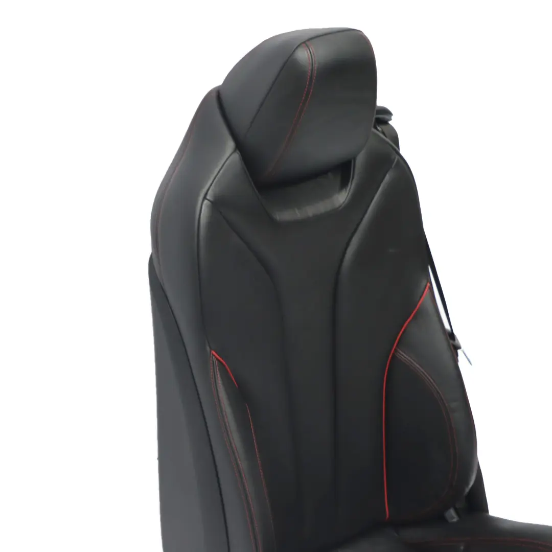 BMW F33 Sport Leather Dakota Black Red Front Left N/S Seat Heated Memory - SKU rhd-7327665-1 - Part number 7327665