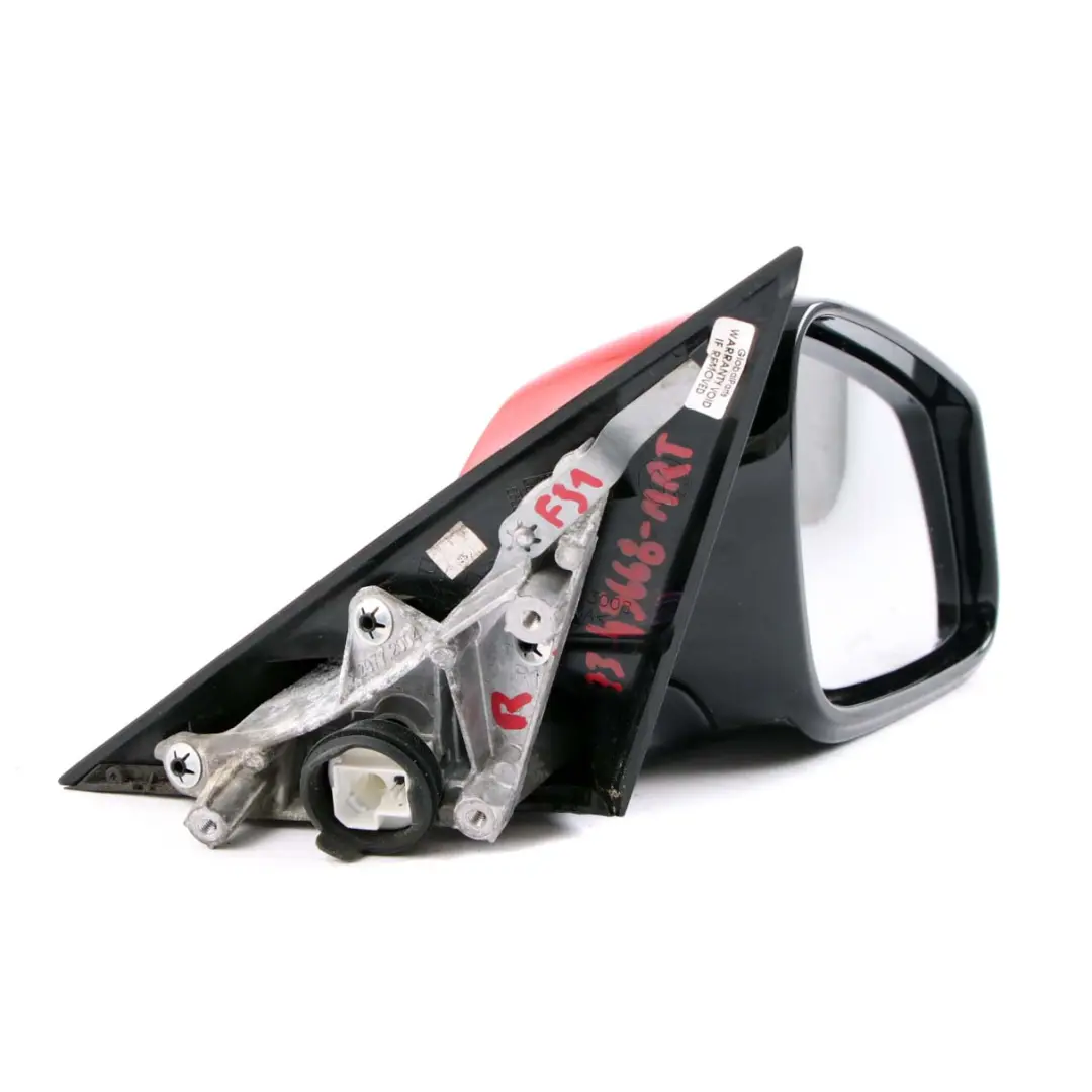 High Gloss Heated Right Wing Mirror O/S Melbourne Red A75 to BMW 3 F30 F31 LCI with Part number 7345668 BMW 3 F30 F31 LCI High Gloss Heated Right Wing Mirror O/S Melbourne Red A75 - SKU rhd-7345668-MRT - Part number 7345668