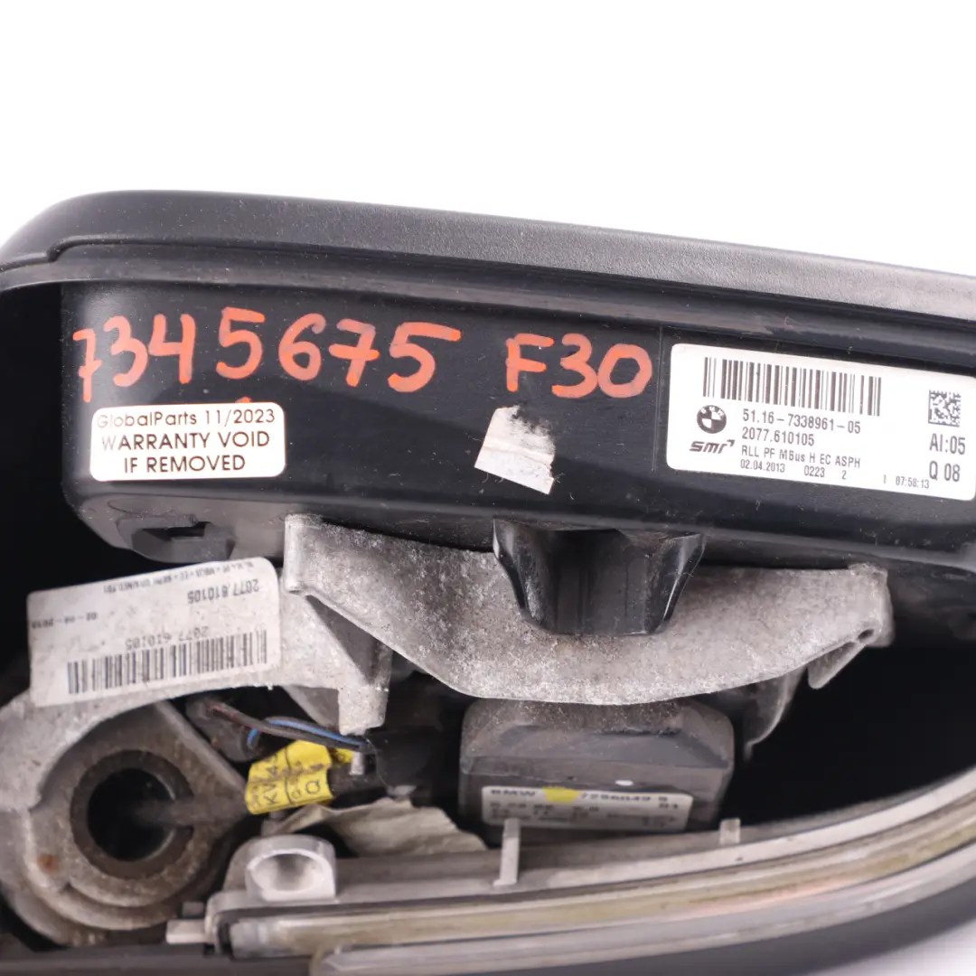 Wing Mirror BMW F30 F31 Auto Dip Heated Left N/S Door 5 Pins Outside to with Part number 7345675 Wing Mirror BMW F30 F31 Auto Dip Heated Left N/S Door 5 Pins Outside - SKU rhd-7345675 - Part number 7345675
