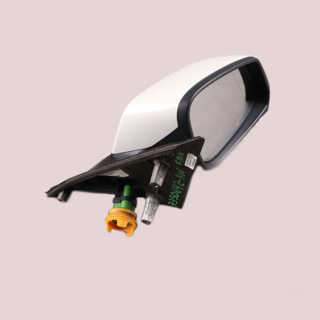 BMW F10 F11 LCI Outside Wing Mirror Heated Right Door O/S Alpine White - 300 - SKU rhd-7350642-AW - Part number 7350642
