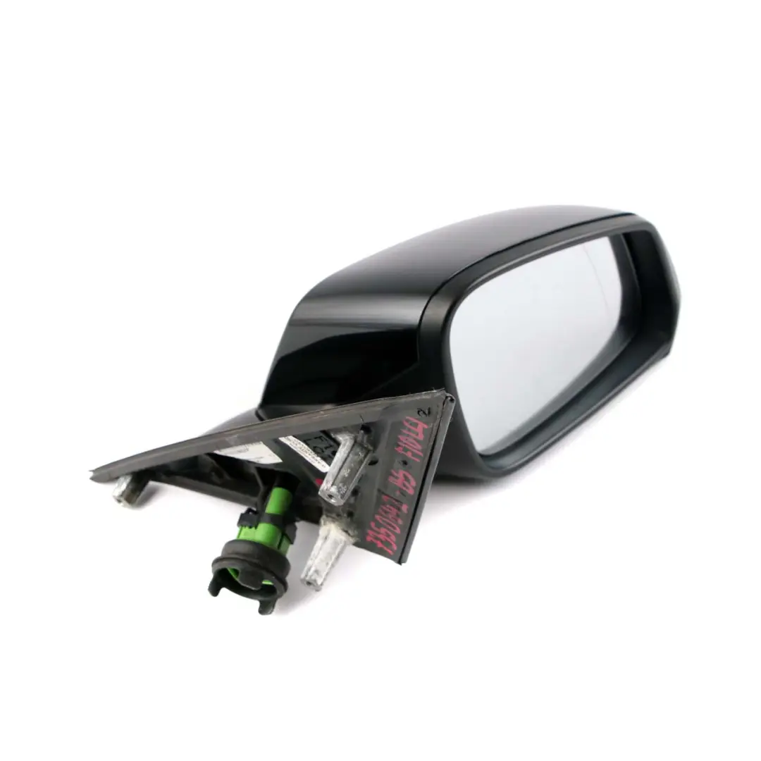 BMW 5 Series F10 F11 Heated Right Wing Mirror O/S Black Sapphire Metallic 475 - SKU rhd-7350642-BS - Part number 7350642