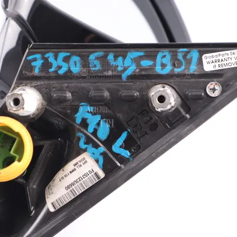 Wing Mirror BMW F10 F11 LCI Door Left N/S High Gloss Heated Black Sapphire - 475 to with Part number 7350645 Wing Mirror BMW F10 F11 LCI Door Left N/S High Gloss Heated Black Sapphire - 475 - SKU rhd-7350645-BS1 - Part number 7350645