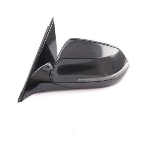  Wing Mirror BMW F10 F11 LCI Door Left N/S High Gloss Heated Black Sapphire - 475 - SKU rhd-7350645-BS1 - Part number 7350645