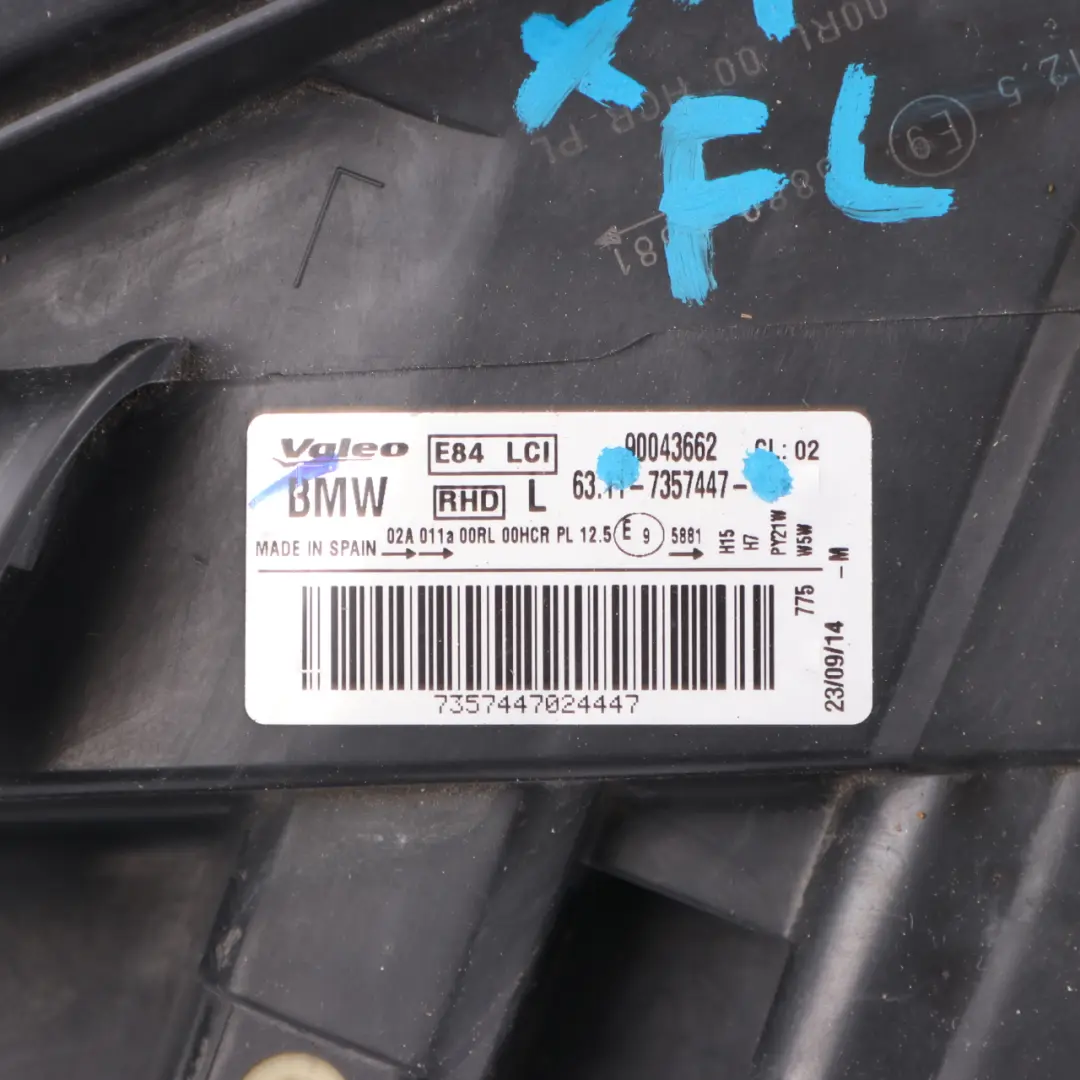 Headlight Headlamp Lamp Light Front Left N/S to BMW X1 E84 with Part number 7357447 BMW X1 E84 Headlight Headlamp Lamp Light Front Left N/S - SKU rhd-7357447 - Part number 7357447