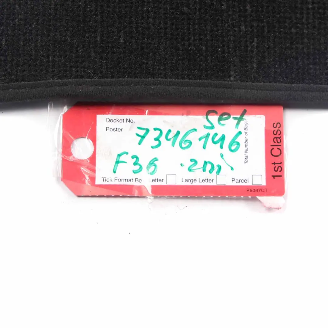 Interior Front Rear Floor Velour Mats Anthrazit Set to BMW F36 Gran Coupe with Part number 7360791 BMW F36 Gran Coupe Interior Front Rear Floor Velour Mats Anthrazit Set - SKU rhd-7360791 - Part number 7360791