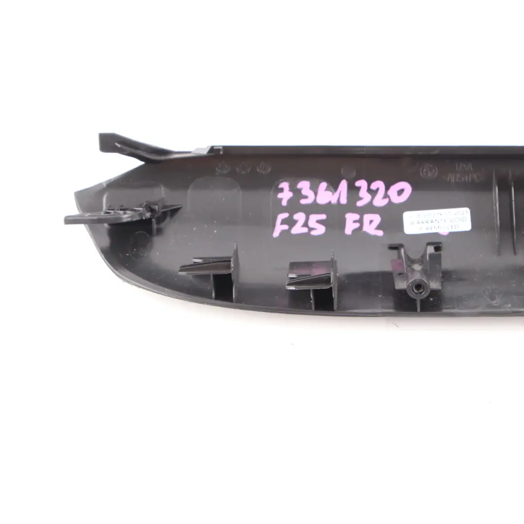 Door Panel Switch Trim Front Right O/S Panel Cover Black to BMW X3 F25 with Part number 7361320 BMW X3 F25 Door Panel Switch Trim Front Right O/S Panel Cover Black - SKU rhd-7361320 - Part number 7361320
