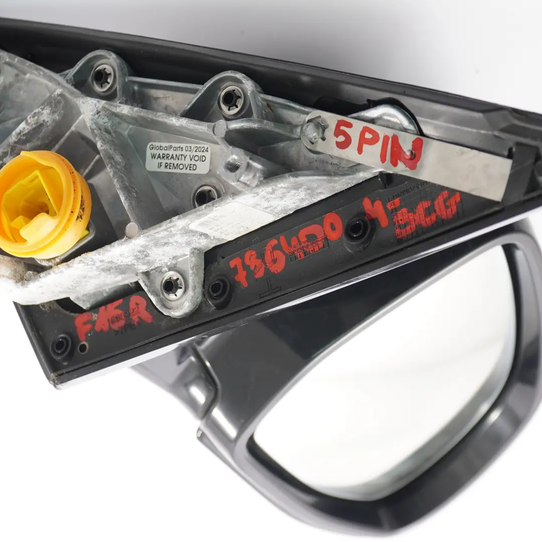 Wing Mirror Auto Dip Heated Door Right O/S High Gloss Space Grey A52 to BMW X5 F15 with Part number 7364004 BMW X5 F15 Wing Mirror Auto Dip Heated Door Right O/S High Gloss Space Grey A52 - SKU rhd-7364004-SCG - Part number 7364004
