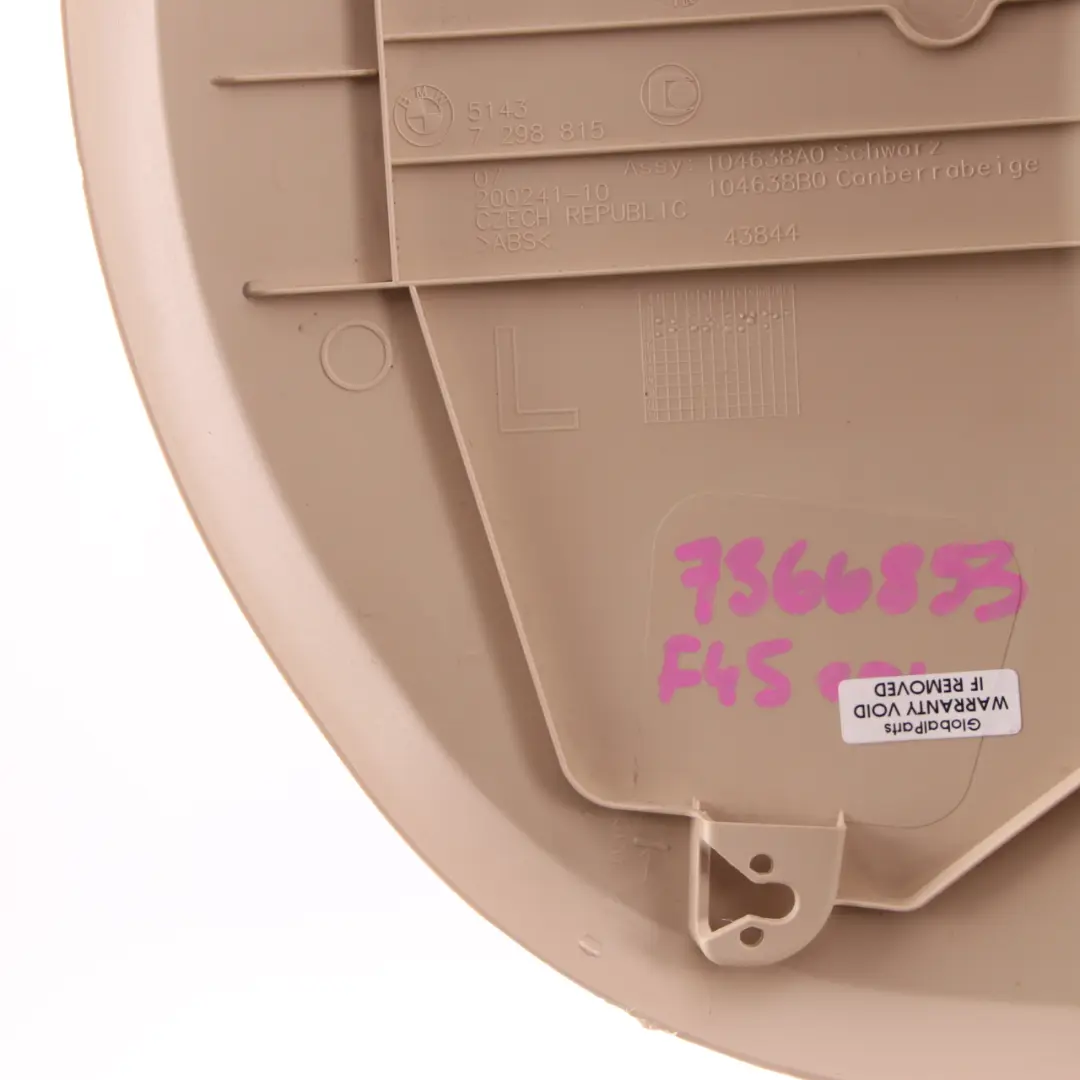  Trim Panel BMW F45 F46 Front Left Bottom N/S Floor Cover Canberra Beige - SKU rhd-7366853 - Part number 7366853
