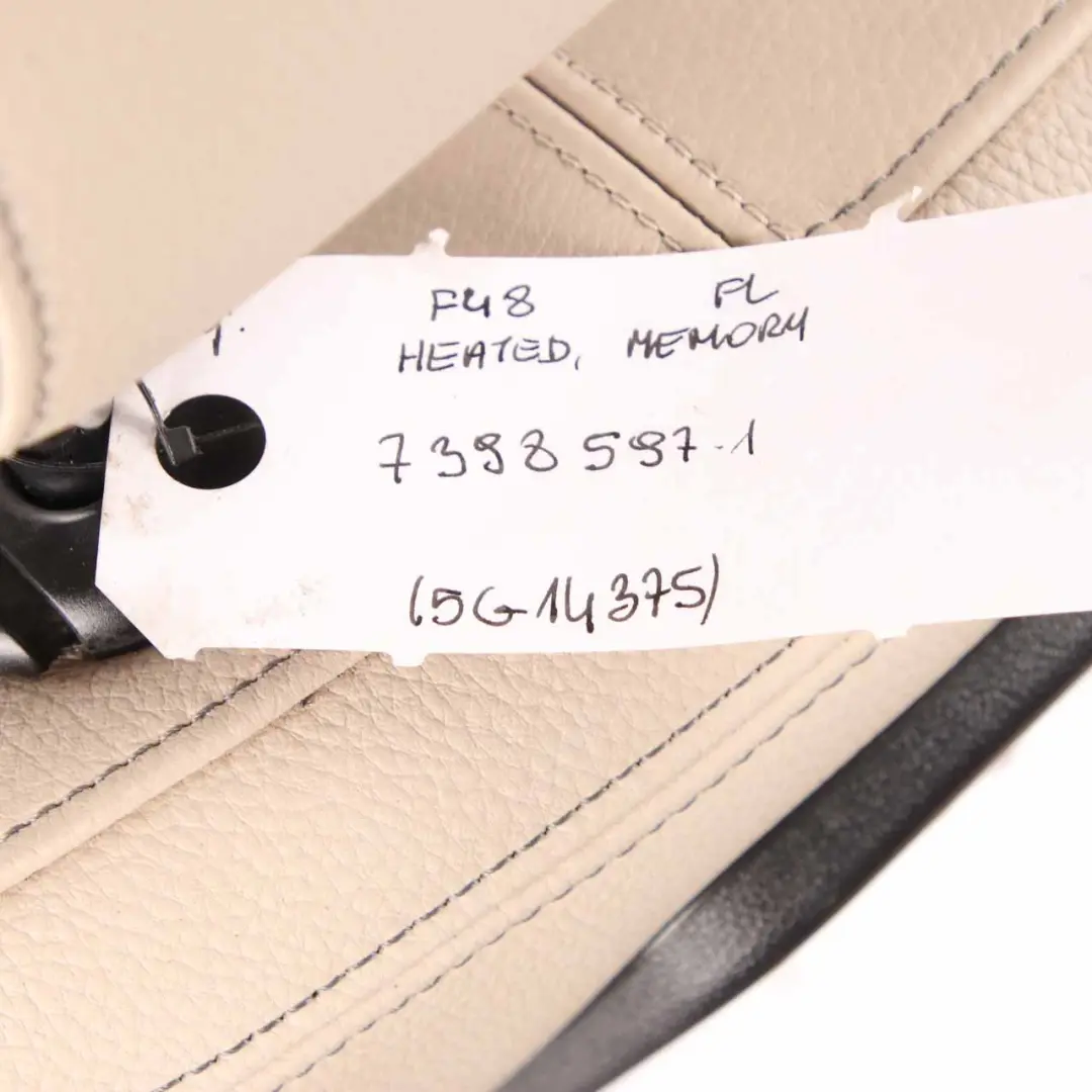  Front Seat BMW F45 F48 Left N/S Sport Heated Memory Seat Leather Oyster - SKU rhd-7398597-1 - Part number 7398597
