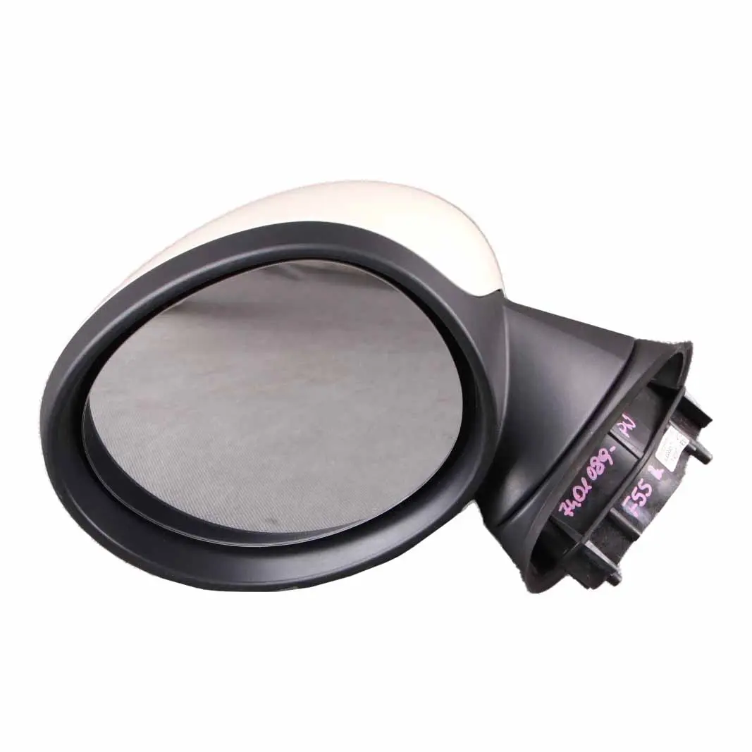 Left N/S Outside Heated Wing Mirror Pepper White - 850 to Mini Cooper F55 F56 F57 with Part number 7401089 Mini Cooper F55 F56 F57 Left N/S Outside Heated Wing Mirror Pepper White - 850 - SKU rhd-7401089-PW - Part number 7401089