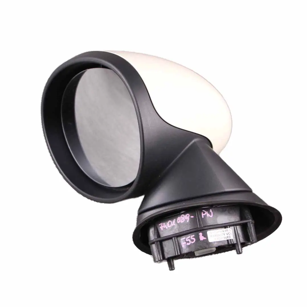 Left N/S Outside Heated Wing Mirror Pepper White - 850 to Mini Cooper F55 F56 F57 with Part number 7401089 Mini Cooper F55 F56 F57 Left N/S Outside Heated Wing Mirror Pepper White - 850 - SKU rhd-7401089-PW - Part number 7401089