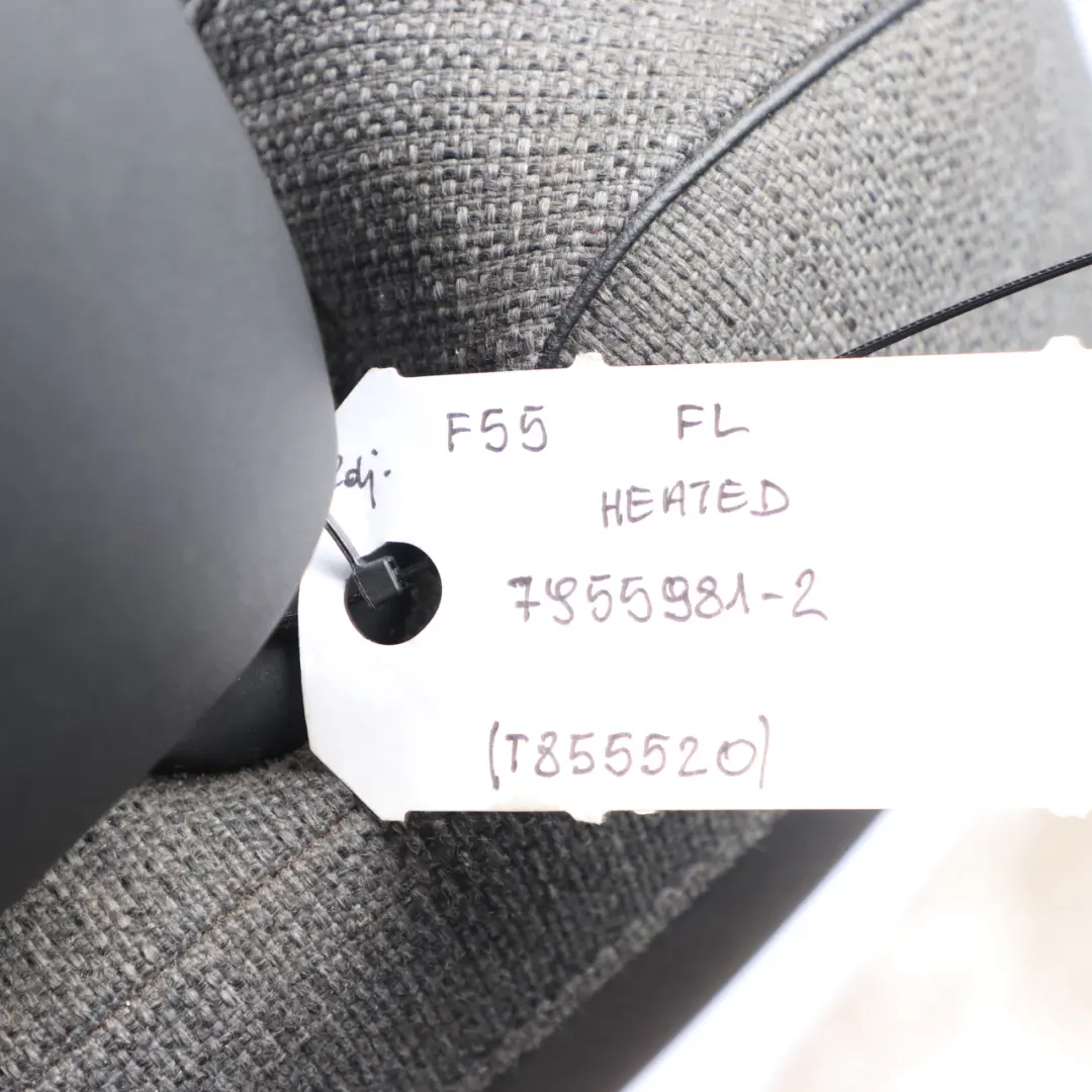  Front Seat Mini F55 Sport Heated Cloth Leather Left N/S Pearl Black Carbon - SKU rhd-7406879-1 - Part number 7406879