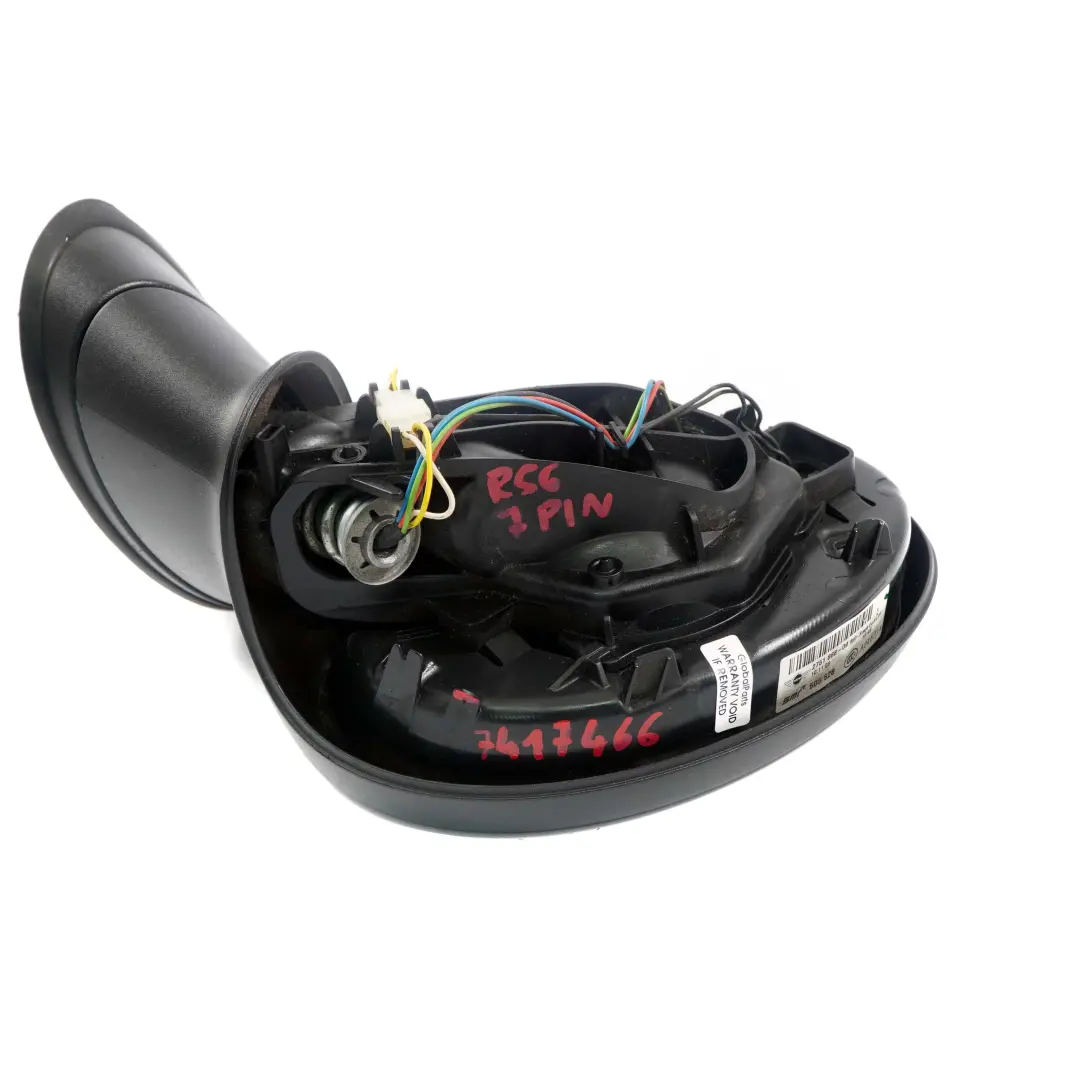 Mini Cooper R56 Heated Right Door Wing Mirror Base Power Fold O/S 7 pin - SKU rhd-7417466 - Part number 7417466