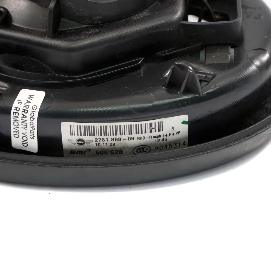 Heated Right Door Wing Mirror Base Power Fold O/S 7 pin to Mini Cooper R56 with Part number 7417466 Mini Cooper R56 Heated Right Door Wing Mirror Base Power Fold O/S 7 pin - SKU rhd-7417466 - Part number 7417466