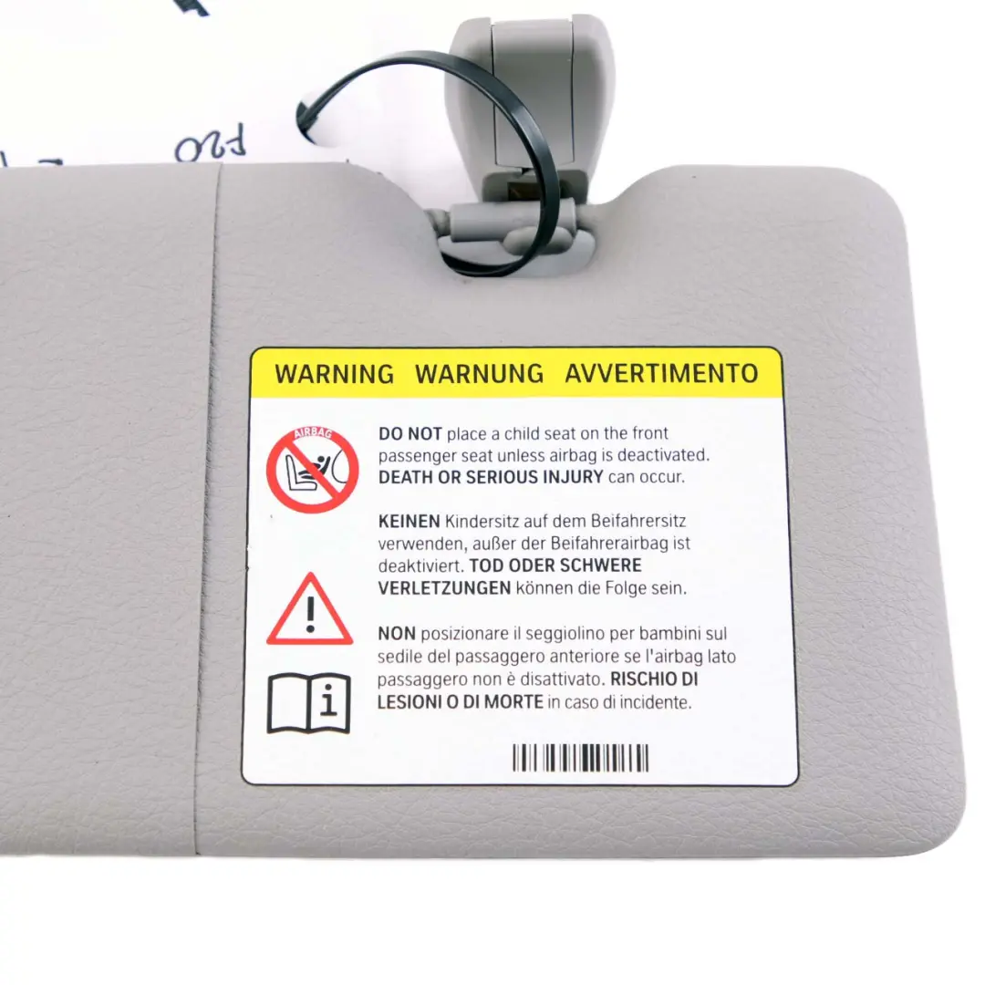 Sun Visor With Mirror Label Left Everestgrau Grey to BMW 1 Series 1 F20 F21 LCI with Part number 7423309 BMW 1 Series 1 F20 F21 LCI Sun Visor With Mirror Label Left Everestgrau Grey - SKU rhd-7423309-1 - Part number 7423309