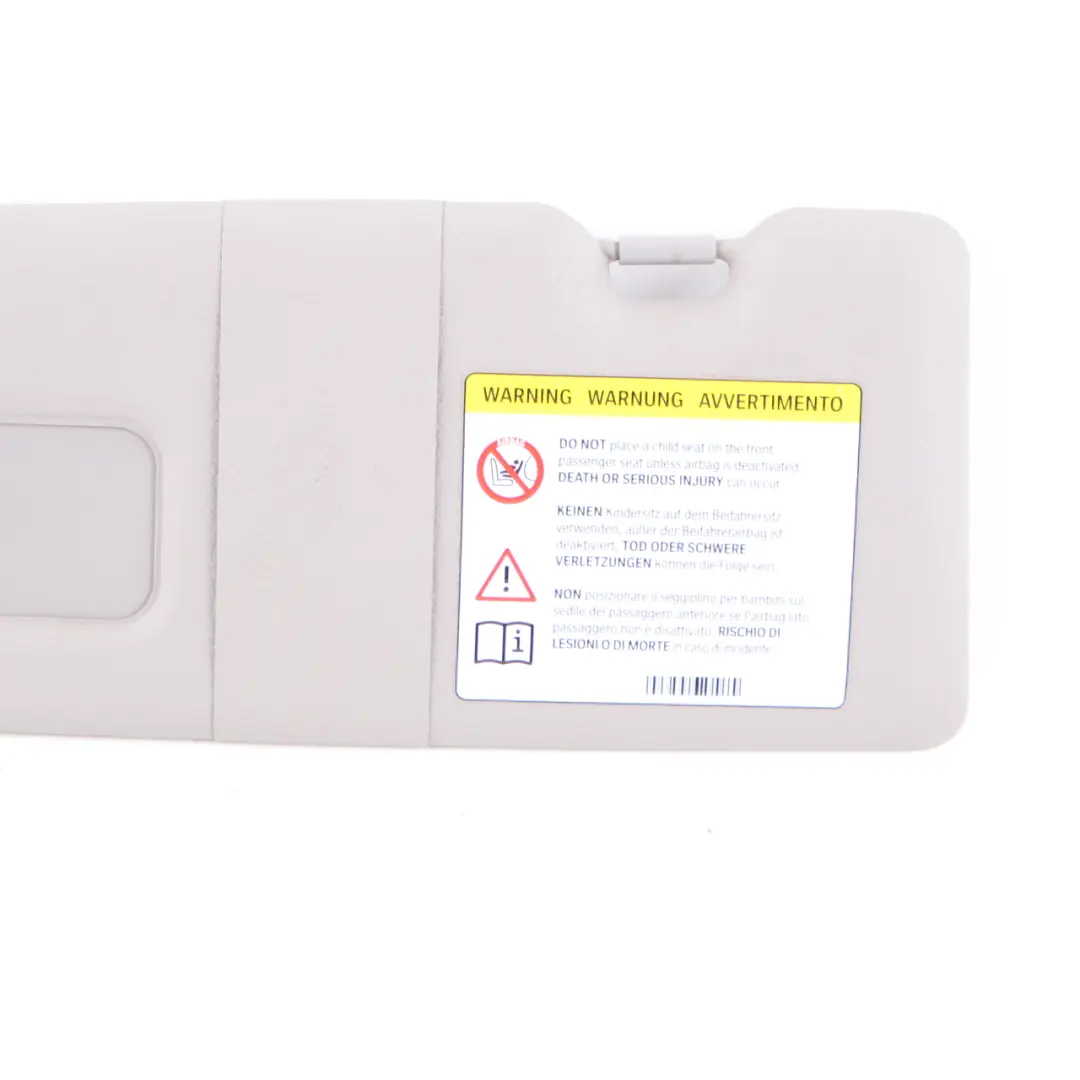 Sun Visor With Mirror Label Left Everestgrau Grey to BMW 1 Series F20 F21 with Part number 7423309 BMW 1 Series F20 F21 Sun Visor With Mirror Label Left Everestgrau Grey - SKU rhd-7423309-2 - Part number 7423309