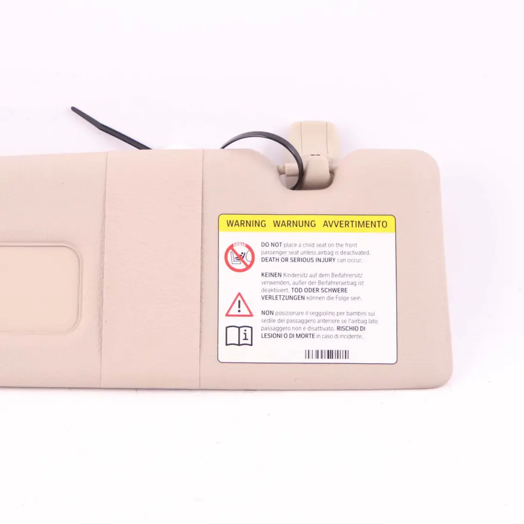 Sun Visor BMW F20 F21 LCI Mirror Label Left Roofliner Oyster to with Part number 7423311 Sun Visor BMW F20 F21 LCI Mirror Label Left Roofliner Oyster - SKU rhd-7423311 - Part number 7423311