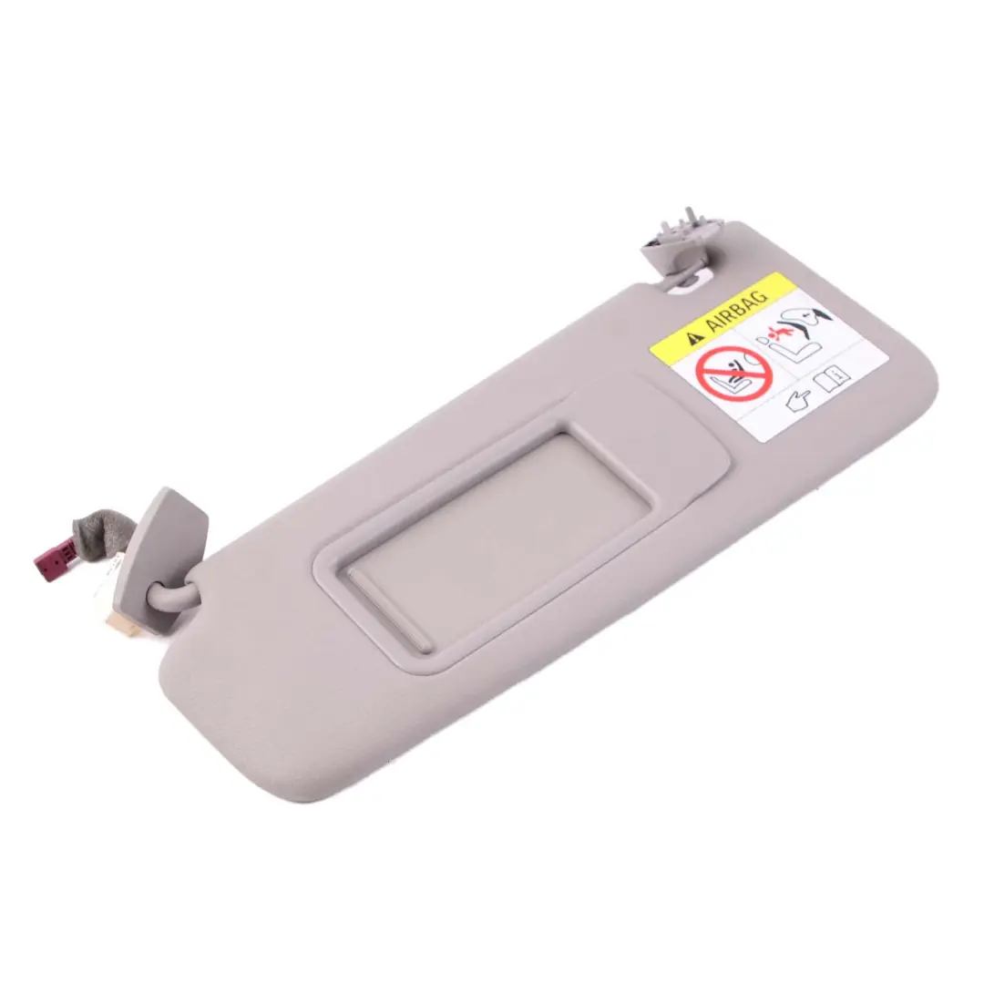 Sun Visor With Mirror Label Illuminated Left Everestgrau Grey to BMW 5 F10 F11 LCI with Part number 7425207 BMW 5 F10 F11 LCI Sun Visor With Mirror Label Illuminated Left Everestgrau Grey - SKU rhd-7425207 - Part number 7425207