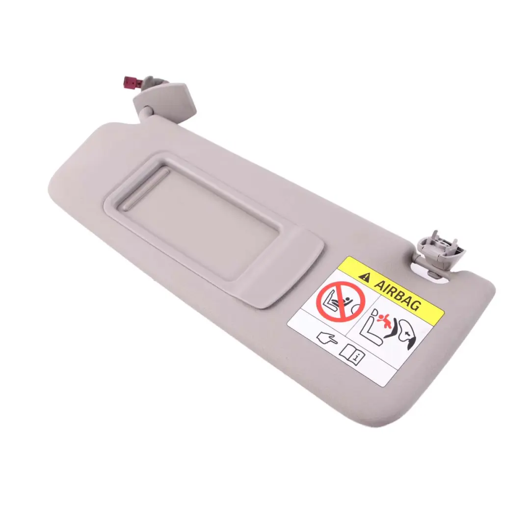 Sun Visor With Mirror Label Illuminated Left Everestgrau Grey to BMW 5 F10 F11 LCI with Part number 7425207 BMW 5 F10 F11 LCI Sun Visor With Mirror Label Illuminated Left Everestgrau Grey - SKU rhd-7425207 - Part number 7425207