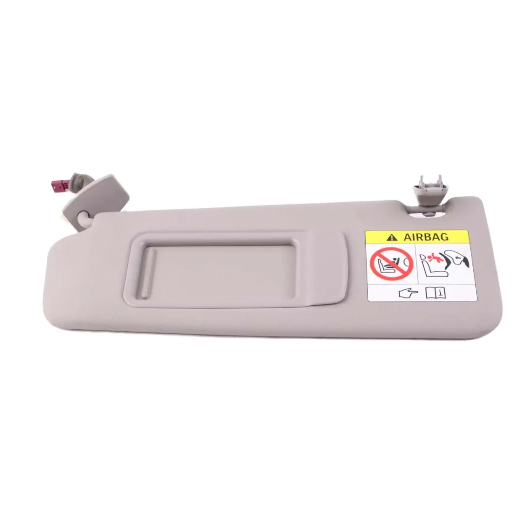 Sun Visor With Mirror Label Illuminated Left Everestgrau Grey to BMW 5 F10 F11 LCI with Part number 7425207 BMW 5 F10 F11 LCI Sun Visor With Mirror Label Illuminated Left Everestgrau Grey - SKU rhd-7425207 - Part number 7425207