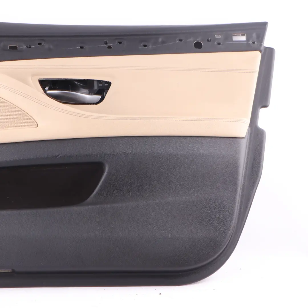 Door Card Front Right O/S Lining Panel Leather Dakota Beige to BMW F10 F11 LCI with Part number 7441362 BMW F10 F11 LCI Door Card Front Right O/S Lining Panel Leather Dakota Beige - SKU rhd-7441362 - Part number 7441362