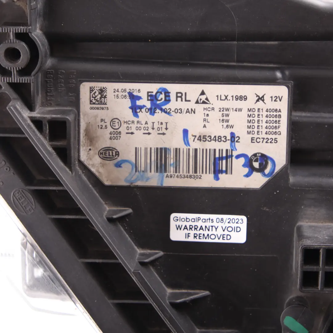 BMW F30 F31 LCI LED Headlight Headlamp Front Light Lamp Left N/S - SKU rhd-7453483 - Part number 7453483