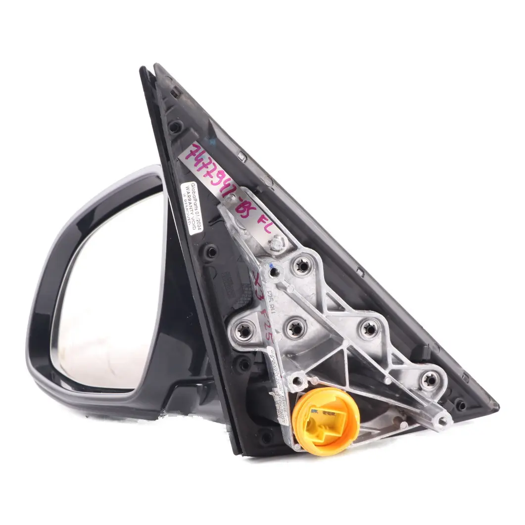 BMW X3 F25 Wing Mirror Heated High Gloss Door Left N/S Black Sapphire - 475 - SKU rhd-7477947-BS - Part number 7477947