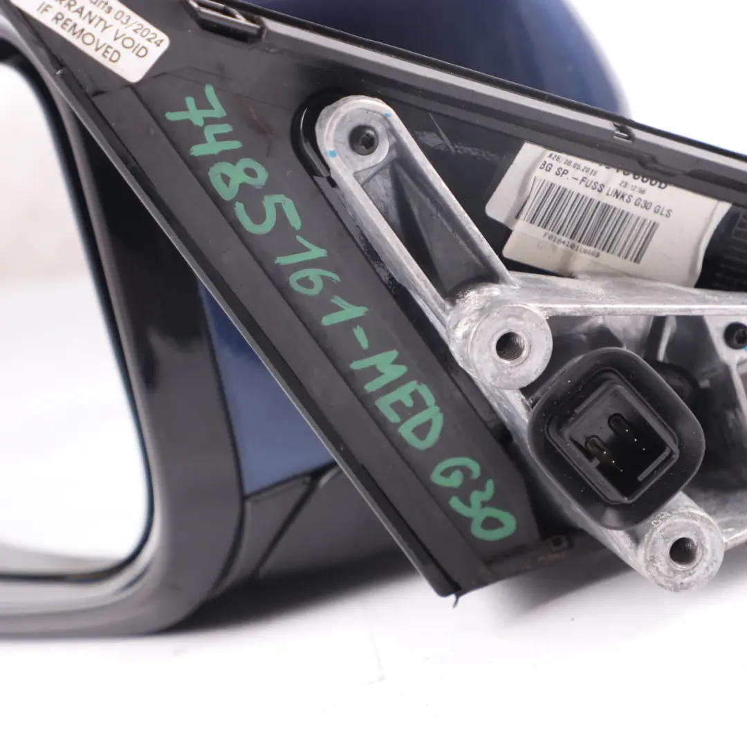 Wing Mirror BMW G30 G31 High Gloss Heated Door Left N/S Mediterran Blue C10 to with Part number 7485161 Wing Mirror BMW G30 G31 High Gloss Heated Door Left N/S Mediterran Blue C10 - SKU rhd-7485161-MED - Part number 7485161
