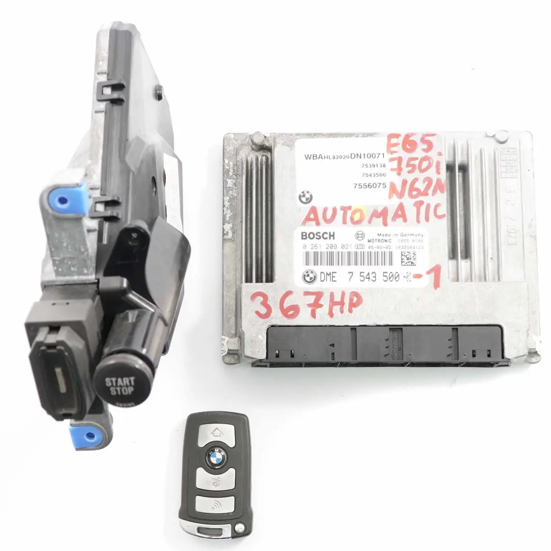 750i Petrol N62N 367HP ECU Kit DDE 7794058 CAS / ZAS Key Automatic to BMW E65 with Part number 7543500 BMW E65 750i Petrol N62N 367HP ECU Kit DDE 7794058 CAS / ZAS Key Automatic - SKU rhd-7543500-1 - Part number 7543500