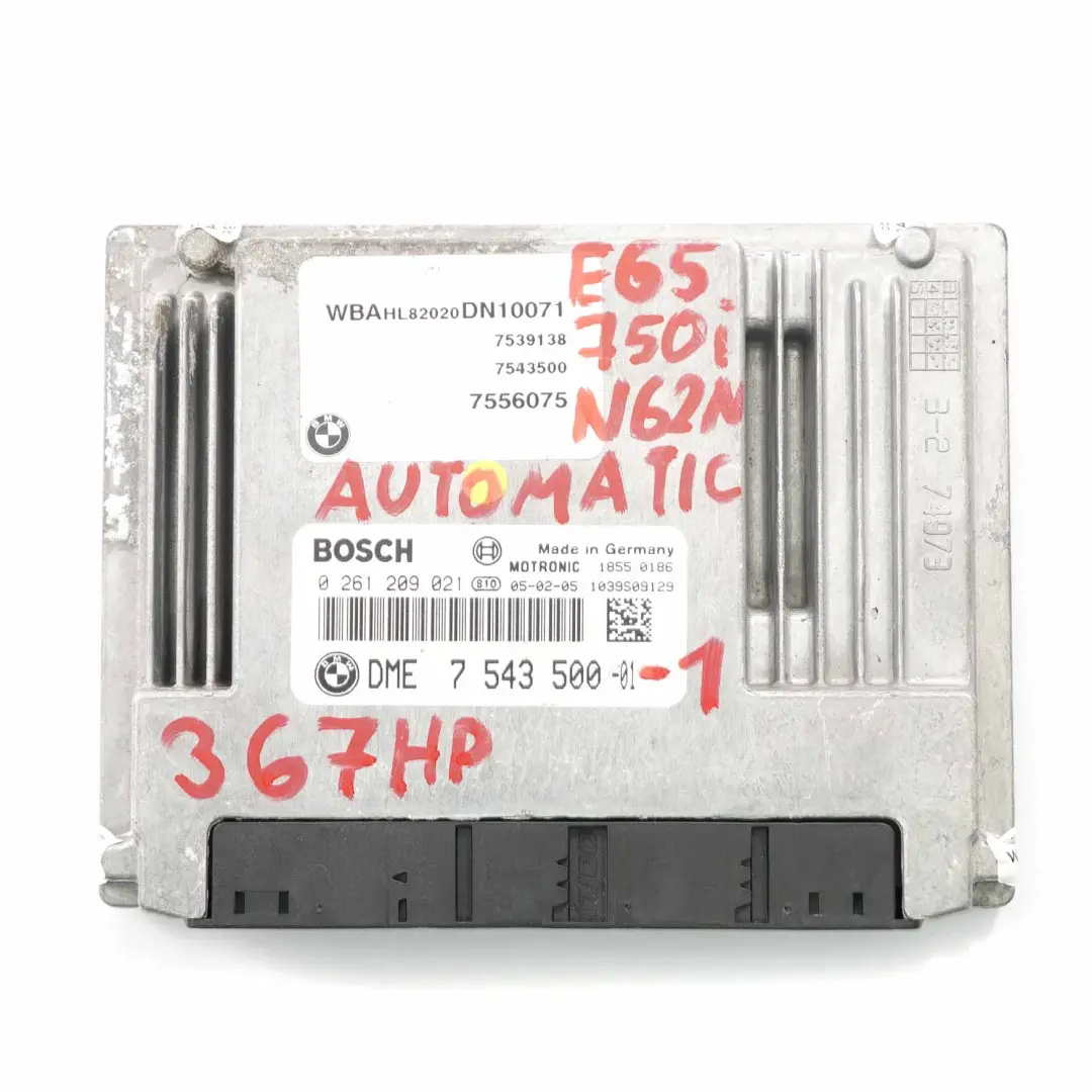 750i Petrol N62N 367HP ECU Kit DDE 7794058 CAS / ZAS Key Automatic to BMW E65 with Part number 7543500 BMW E65 750i Petrol N62N 367HP ECU Kit DDE 7794058 CAS / ZAS Key Automatic - SKU rhd-7543500-1 - Part number 7543500