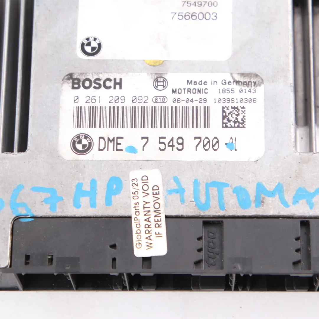 BMW E63 650i N62N 367HP ECU Control Unit Module DME Automatic - SKU rhd-7549700 - Part number 7549700