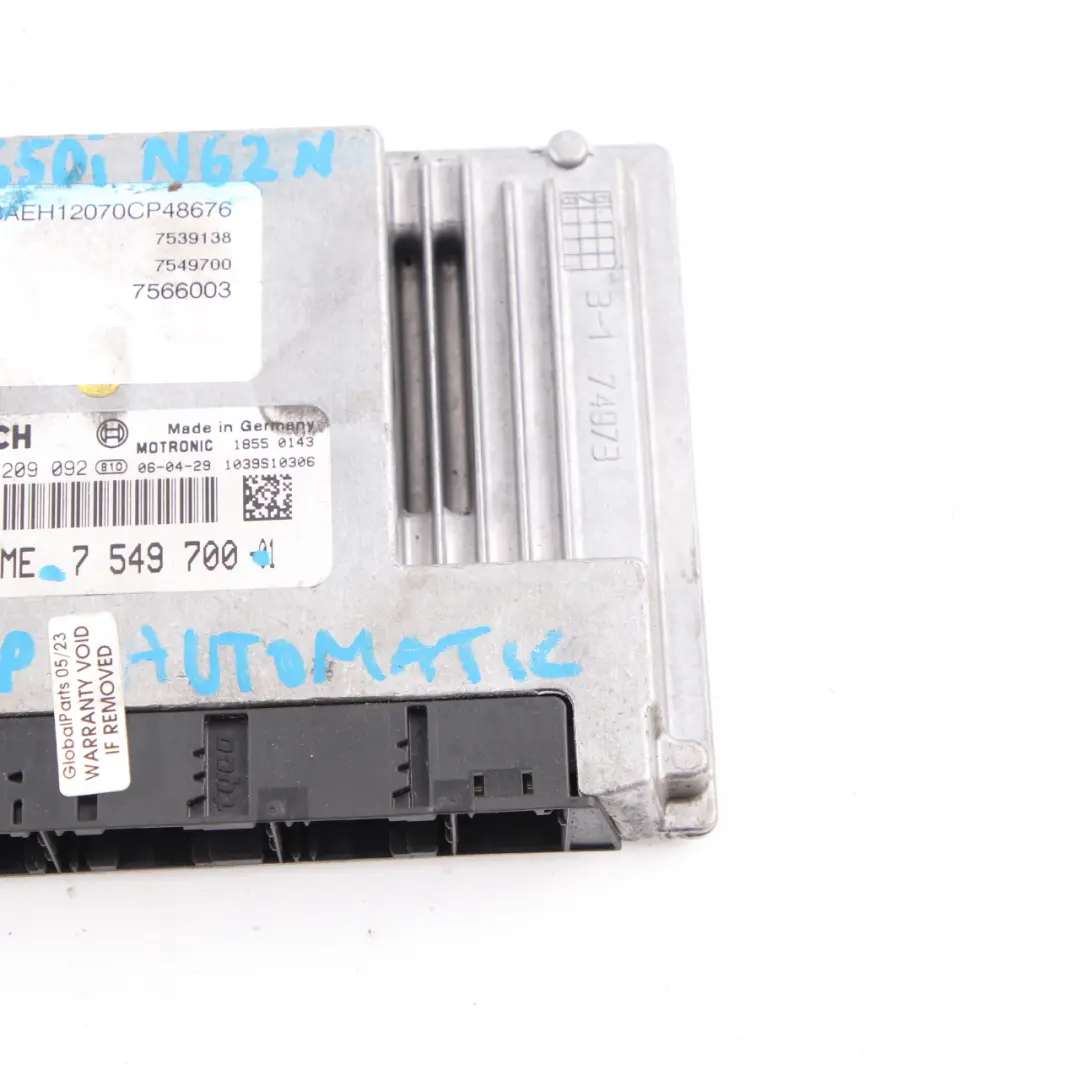 BMW E63 650i N62N 367HP ECU Control Unit Module DME Automatic - SKU rhd-7549700 - Part number 7549700
