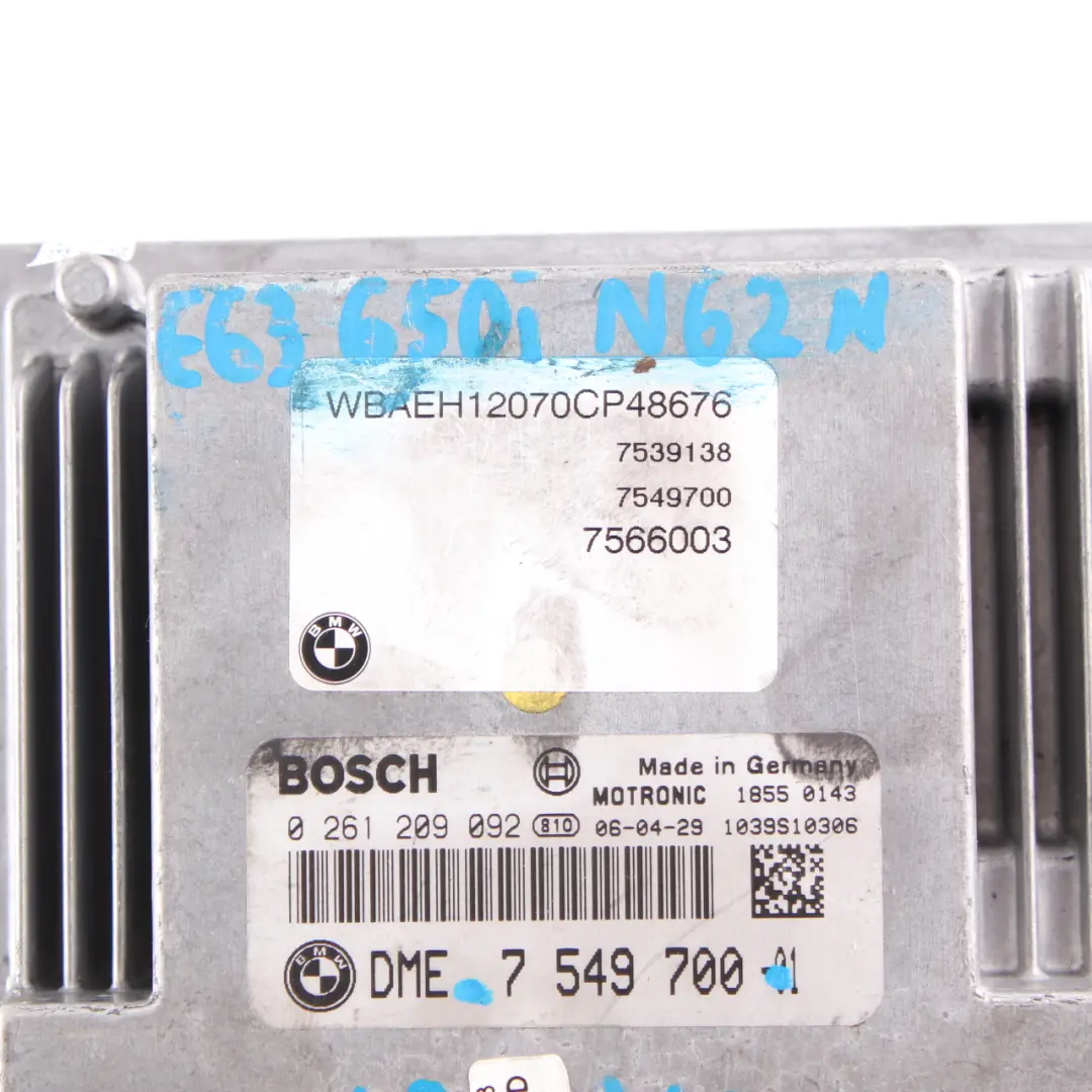 N62N 367HP ECU Control Unit Module DME Automatic to BMW E63 650i with Part number 7549700 BMW E63 650i N62N 367HP ECU Control Unit Module DME Automatic - SKU rhd-7549700 - Part number 7549700